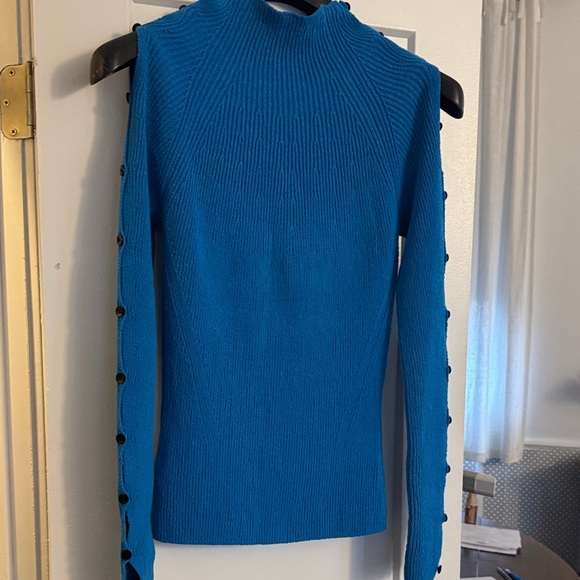 Proenza Schouler Blue Turtleneck Sweater with Button Details - Picture 6 of 6